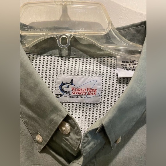 World Wide Sportsman Shirt Adult XL
Green Button Up Fisherman Fishing - Picture 4 of 12